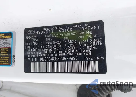 2024 Hyundai Palisade Xrt из США, поврежденный, VIN KM8R34GE8RU679993